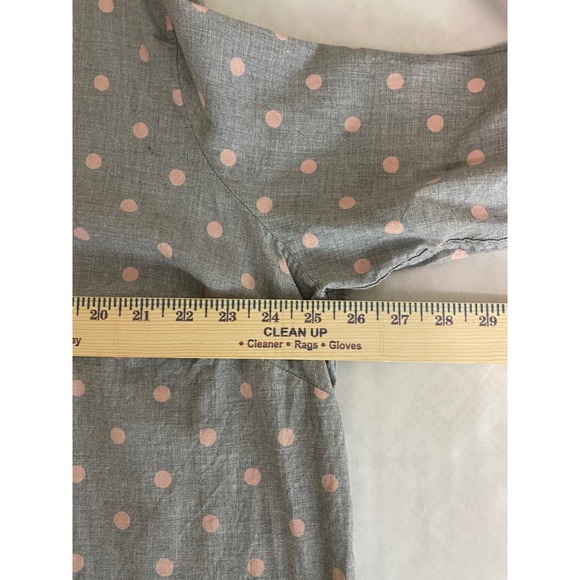 Talbots Polka Dot Button Down Shirt Womens 3X Grey Pink Cotton Preppy Classic - Picture 7 of 8